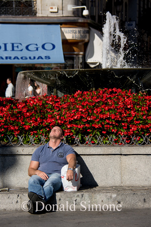 Sunbathing at Puerta del Sol, Madrid
