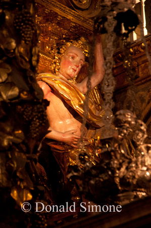 Statue of St.James in the high altar at the cathedral at Santiago de Compostela