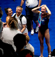 US synchro team celebrating the silver medal